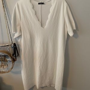 Boohoo ivory shirt dress